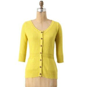 Anthropologie Sparrow Knit Cardigan Sweater with Pockets in Yellow EUC - S